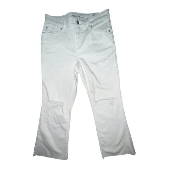 INC Women's Mid-Rise Ripped Kick Flare Jeans Washed White Size 0/25 NWT - Picture 2 of 7